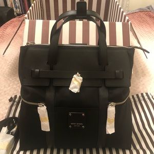 NEW Henri Bendel Black and Silver Jetsetter